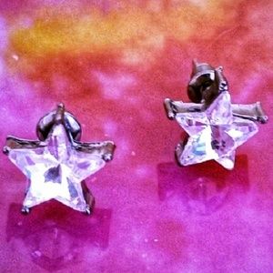 Cute big rhinestone star earrings